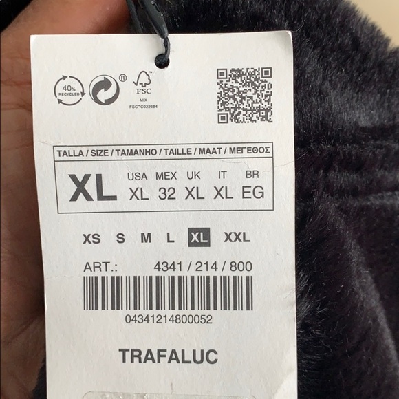 Zara fur-lined and fur-trimmed biker jacket XL - Picture 10 of 12